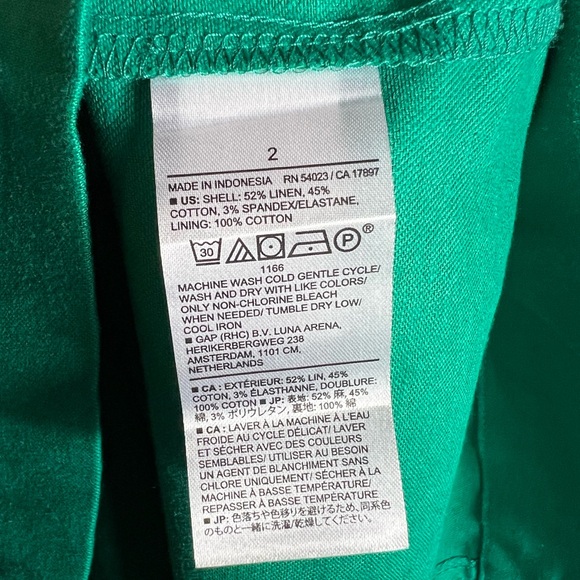 NWT BANANA REPUBLIC Linen Blend Kelly Green Maxi Dress Womens 2 - Picture 6 of 8